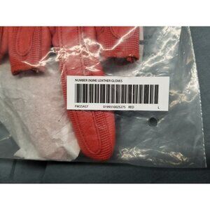 Supreme Number (N)ine Leather Gloves RED (FW25) Size Large BRAND NEW